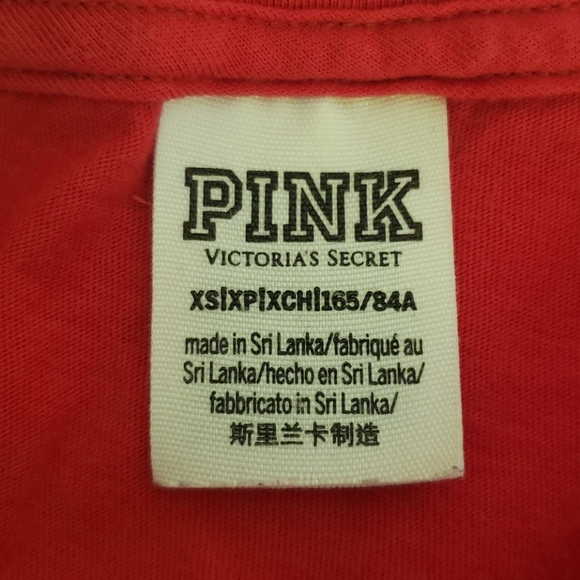 PINK Pink Nation Women's Red White Cropped Top, XS - Picture 4 of 7